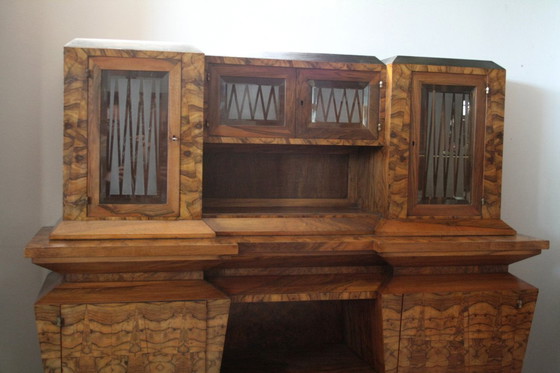 Image 1 of Crédence Art Déco en Bois d'Olivier, Ministre Bottai, Italie, 1933 Design