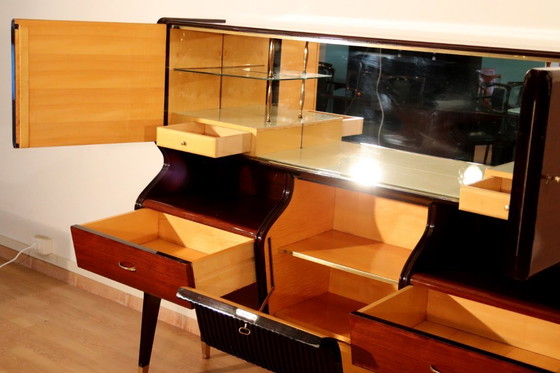 Image 1 of Credenza di metà secolo di Osvaldo Borsani, mogano, palissandro, acero, Italia, anni '50