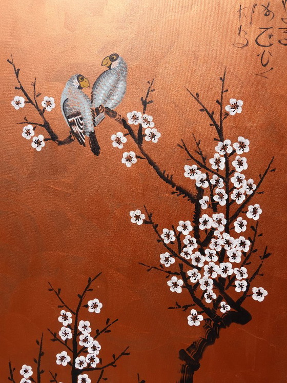 Love Birds J533 - Original large painting – Paintings & Drawings, Canvas (photo 2 of 13)