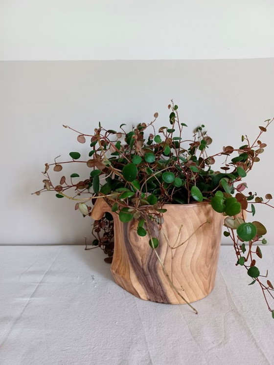 Image 1 of Pot de fleurs vintage Vallauris - Grandjean-Jourdan - Faux Bois