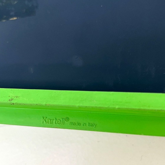 Image 1 of Spiegel met groene lijst, ontworpen door Anna Castelli Ferrieri voor Kartell, jaren 80.