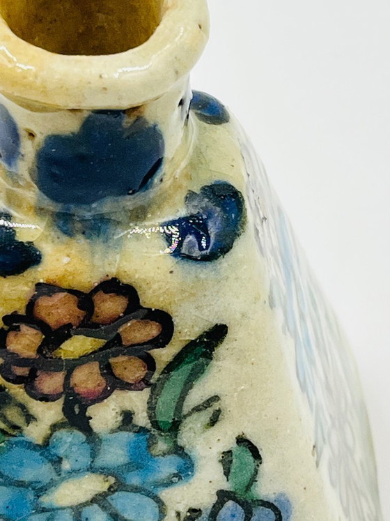 Image 1 of Antique Persian Ceramic Flask, Qajar Period, Islamic Art, 19th Century