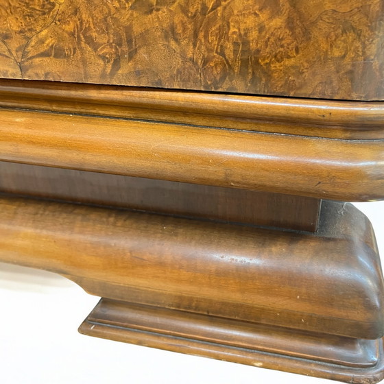 Image 1 of Art Deco bookcase/wall cabinet - Germany around 1930 - by EHD made of walnut with veneered fronts