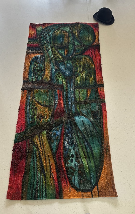 Image 1 of Polish kilim “Puszcza” H. Sułkowska for ZWW, 1970s (2.15 x 0.95)