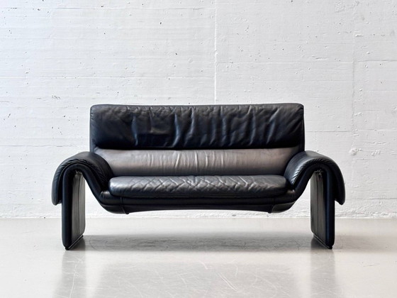 Zwarte leren bank De Sede DS-2011, jaren 80 – 2 zitsbanken, Leather (photo 12 of 16)