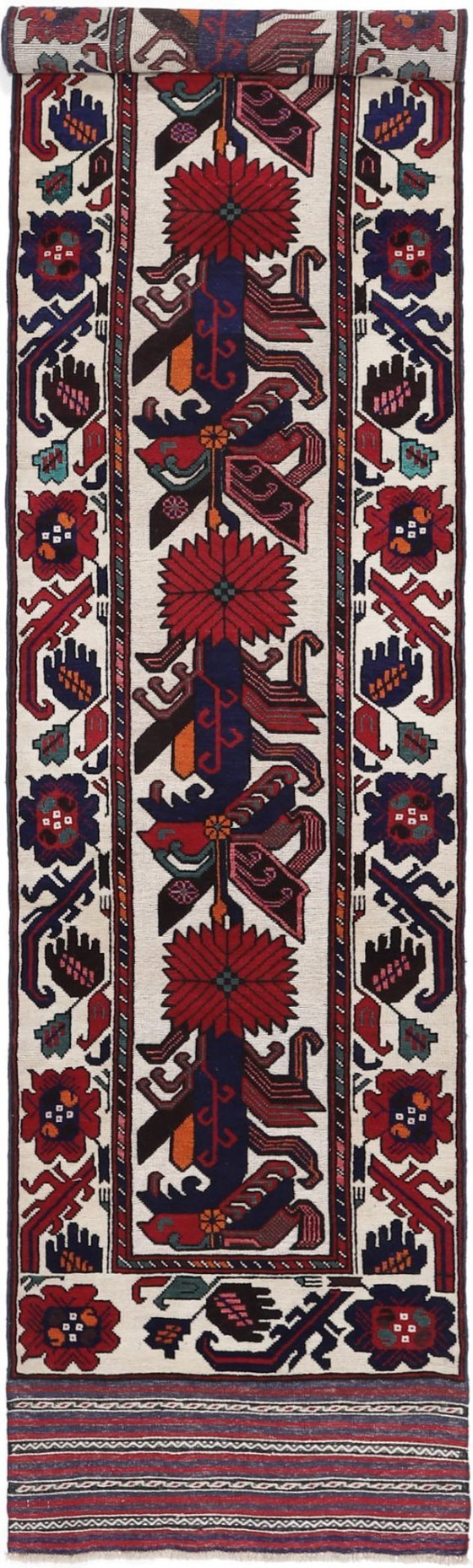 Image 1 of Afghan Kelim Deco Art Handwoven New Rug 373 x 80 cm