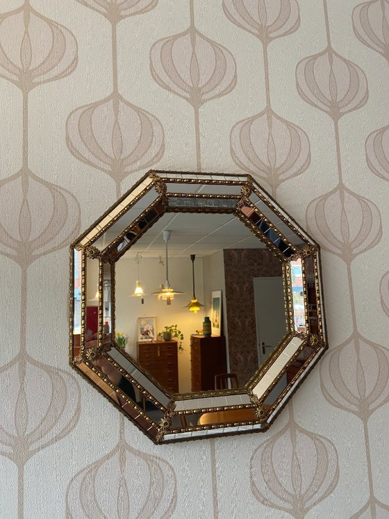 Image 1 of Hollywood Regency octagonal mirror