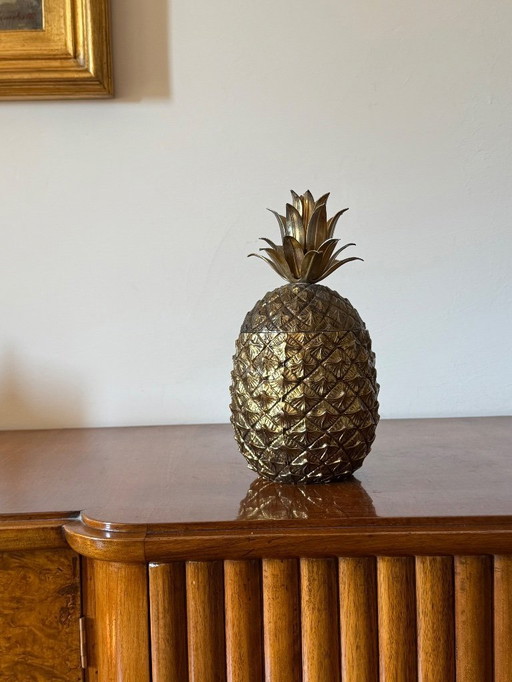 Mauro Manetti, seau à glace en or en forme d'ananas, Italie, 1970