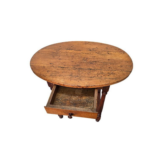 Image 1 of French Louis XIV walnut table with drawer, early 18th century