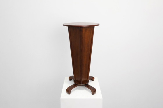 Image 1 of Mesa auxiliar redonda Art Déco de roble, Francia, años 30