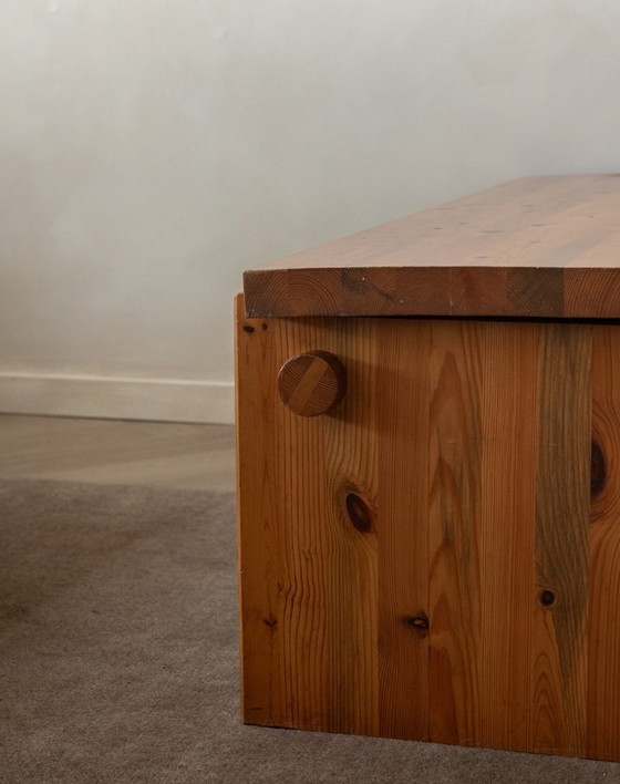 Image 1 of Vintage Dymling grenen salontafel van Yngve Ekström voor Swedese, Zweeds brutalistisch design, jaren 70.