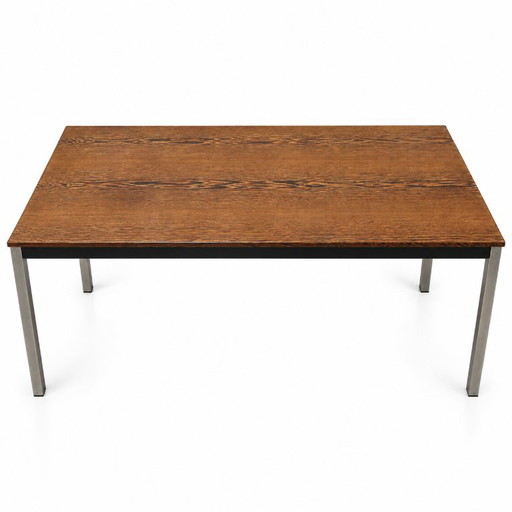 Vintage design wengé eettafel van Martin Visser voor 't Spectrum met chromen poten