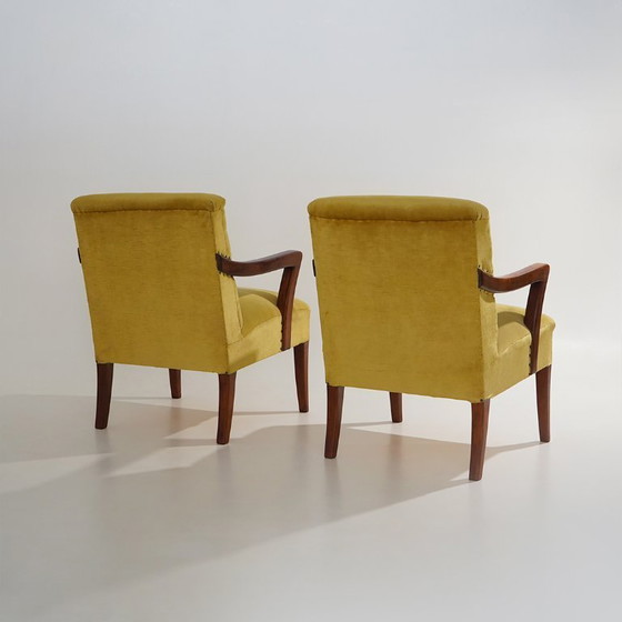 Image 1 of Par de sillones de terciopelo, década de 1950.