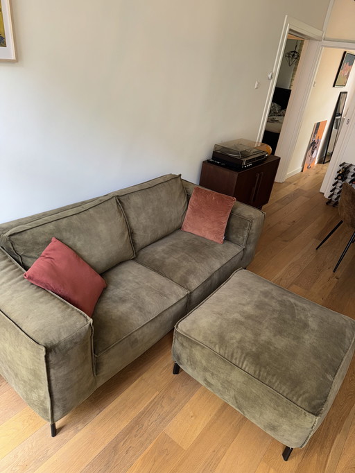 Het Kabinet 3 persoons bank met hocker