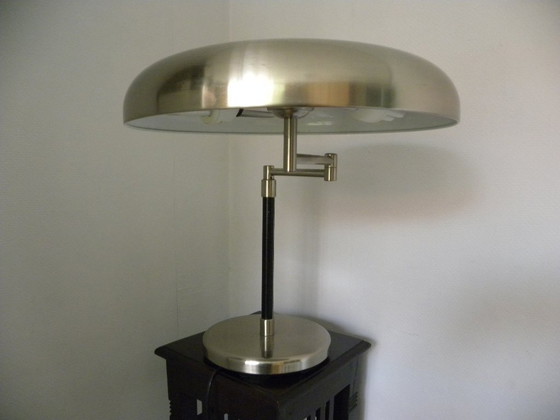 Lampada da tavolo/scrivania IKEA Grimso in acciaio spazzolato e pelle – Lampade da tavolo, rvs (photo 2 of 12)