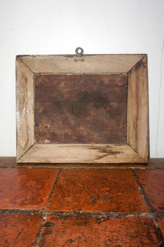 Image 1 of Ex-voto italien de 1913 * lit médical * guérison après l'extrême-onction * plaque votive * Vierge Marie