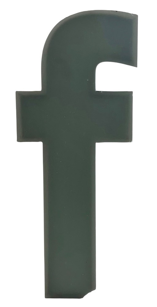 Vintage Grey Illuminated Letter F , 1970s