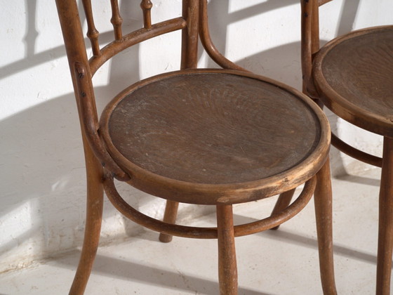 Pair of Thonet style bentwood chairs with turned spindles – Central Europe, circa 1920 – Dining chairs (photo 19 of 40)