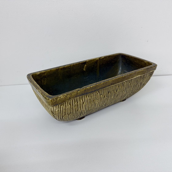 Image 1 of Vintage Green Ceramic Flower Pot, 1970s