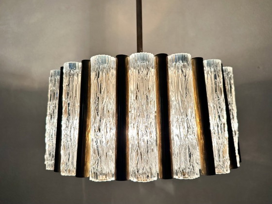 Vintage Kaiser Leuchten Chandelier – Glass, Brass (photo 11 of 12)