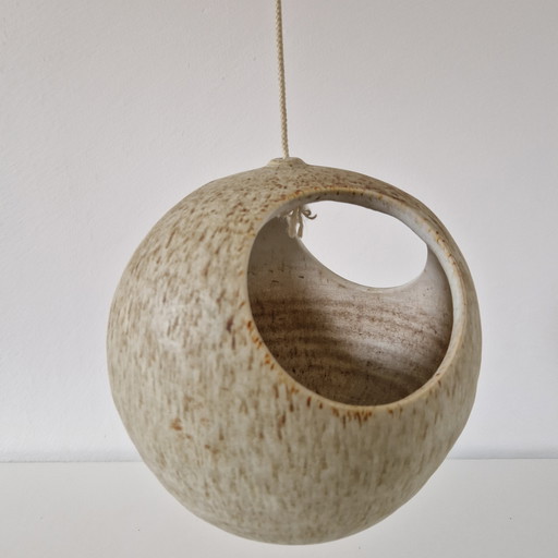 Globe suspendu en céramique Jaap Ravelli pot suspendu pour plante d'intérieur 1960s/70s céramique