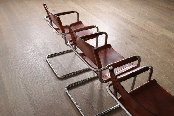 Image 1 of MG5 Esszimmerstühle aus cognacfarbenem Leder und Chrom von Mart Stam & Marcel Breuer, 1960er Jahre