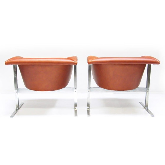 Image 1 of Pair of vintage cognac leather armchairs by Geoffrey Harcourt for Artifort, 1963