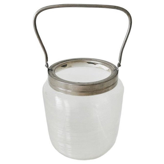 Image 1 of Seau à glace vintage Fries wire glass chrome 1960s