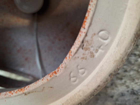 Image 1 of Stein keramiek oranje ufo space age vloerlamp