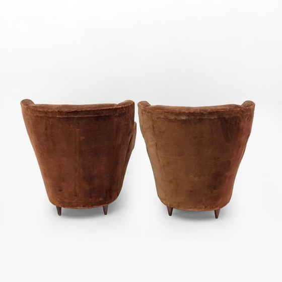 Image 1 of Poltrone Melchiorre Bega Mid-Century in velluto, Italia, anni '50, coppia