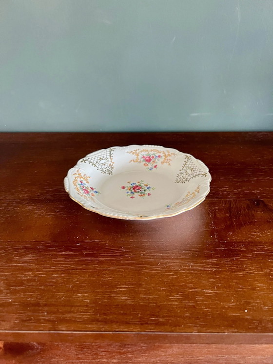 Piatto da portata vintage Winterling con decoro floreale e oro 14k degli anni '50, condizioni eccellenti (photo 5 of 6)