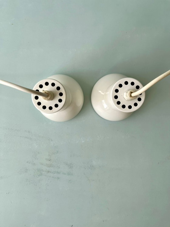Image 1 of 2x Lamp Denmark midcentury light spot postmodern 70s 80s Danish white metal