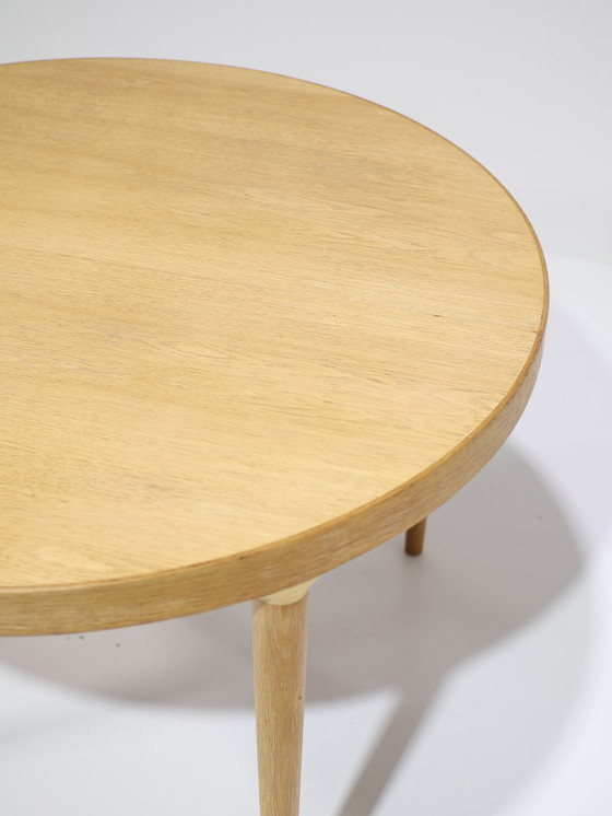 Image 1 of Extendable round dining table Danish oak vintage 1960s