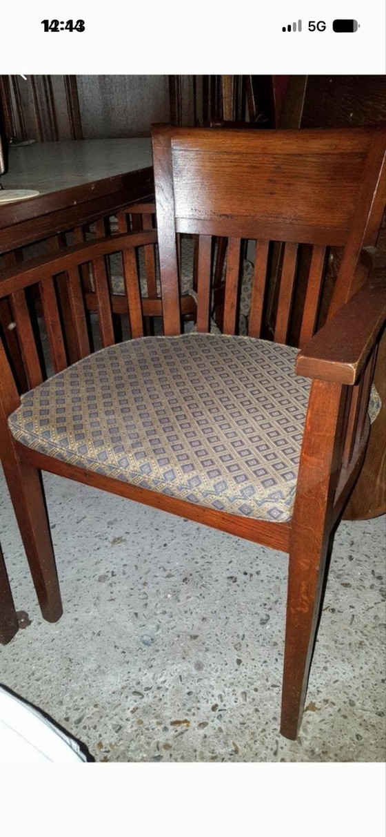 Image 1 of 4 Bannink jugendstil eetkamer armstoelen 