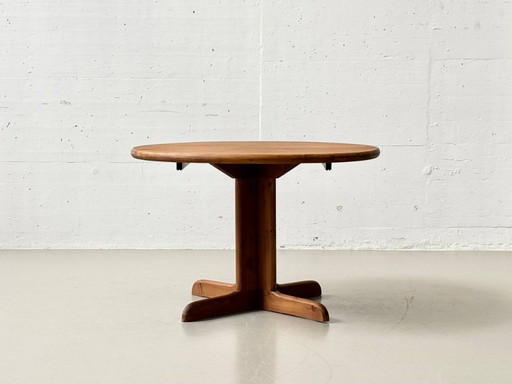 Table de salle à manger extensible en pin teinté foncé, années 1970