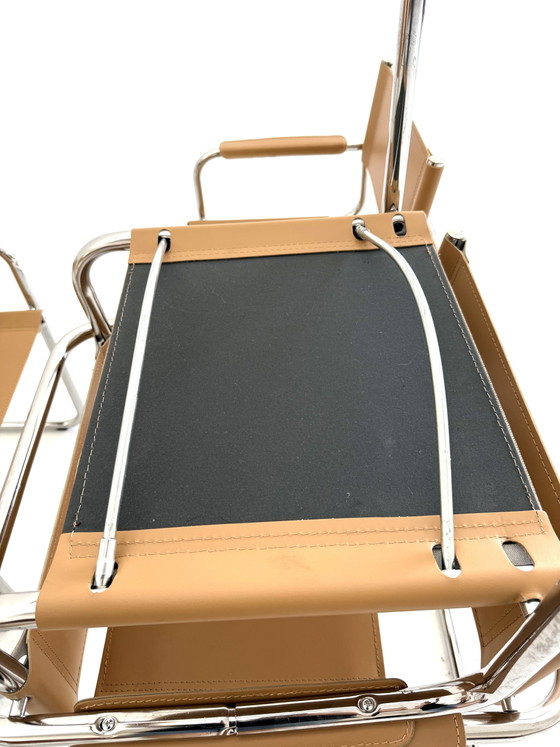 Set van 6 vintage buisframe eetkamerstoelen, Italië ‘80 – Chrome, Plastic (photo 9 of 15)