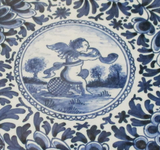 Image 1 of Cerámica antigua de Delft, plato y cuenco azul y blanco, cerámica antigua de Delft, pintados por P.H.v. Praag.