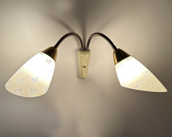 Image 1 of 2x Vintage Modular Wall Lamps, 1950s