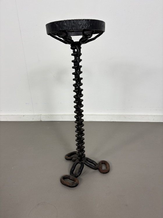 Image 1 of Vintage Brutalist Wrought Iron Ashtree '70
