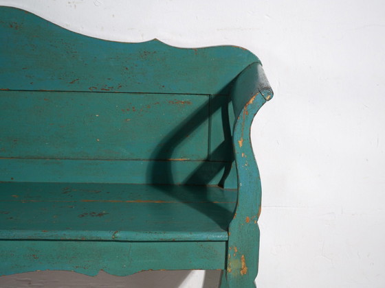 Antique green painted bench in pine wood – Central Europe, circa 1910 – Benches (photo 38 of 40)