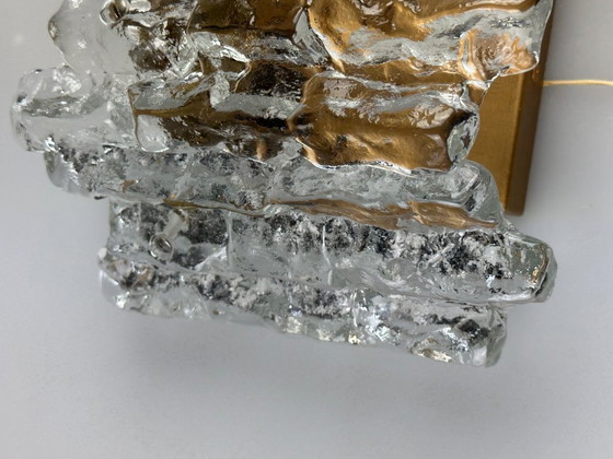 Image 1 of 60s 70s ice glass wall lamp Aplique de J.T. Kalmar Austria Design