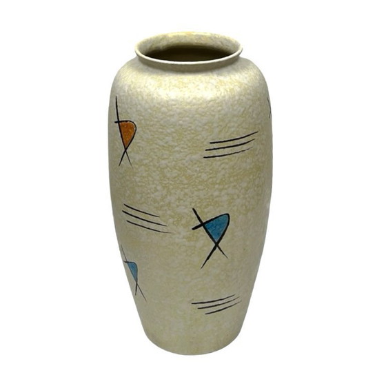 Image 1 of Bay Keramik West-Duitsland Vintage Vloervaas uit de jaren 60 Abstracte New Look