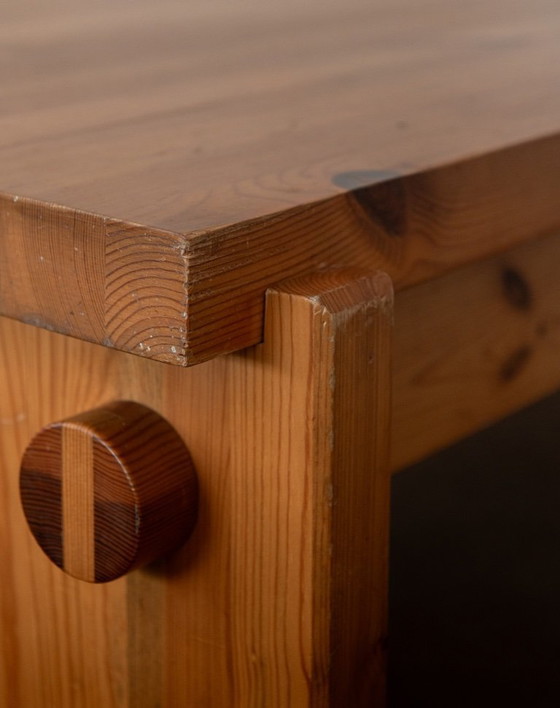 Image 1 of Vintage Dymling grenen salontafel van Yngve Ekström voor Swedese, Zweeds brutalistisch design, jaren 70.