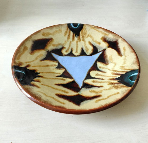 Image 1 of Plaque murale des années 60 avec des fleurs