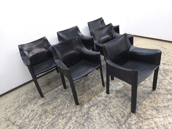 Image 1 of 6x Cassina Cab Stühle Lederstühle Sessel Bellini
