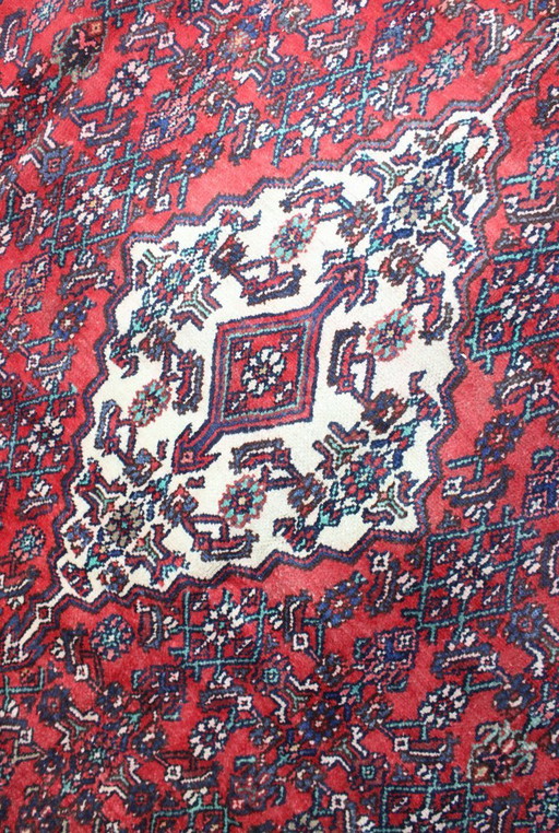 Hand-knotted Persian carpet Hamadan Patina 345x263