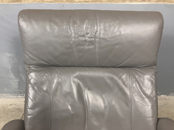 Image 1 of Sillón giratorio Cuero Cromo Escandinavo
