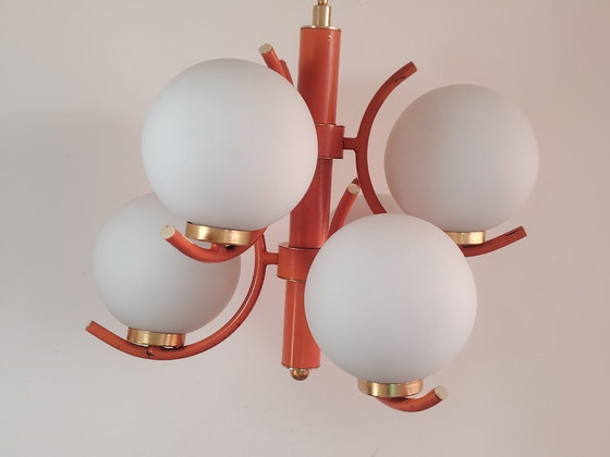 Image 1 of Lampe suspendue futuriste Spoutnik de l'ère spatiale, attribuée à Richard Essig
