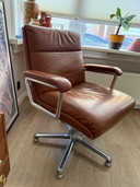 Vintage Girsberger leather executive chair or office chair