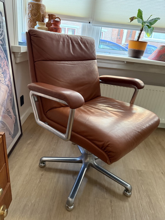 Image 1 of Poltrona da ufficio o sedia da ufficio in pelle vintage Girsberger
